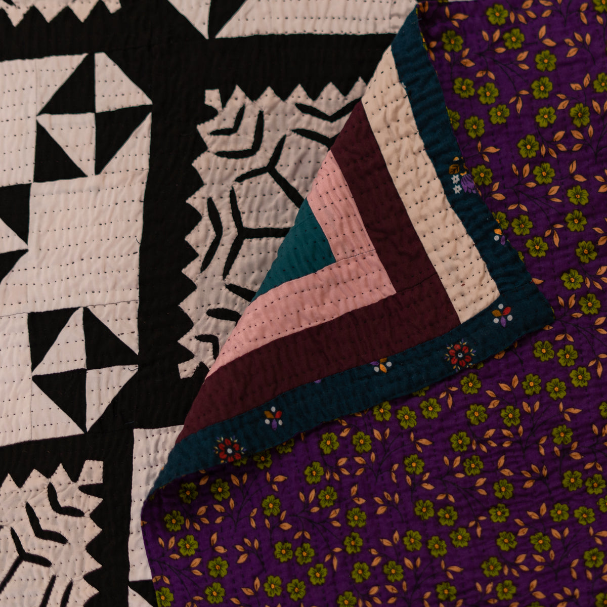 Heritage Medallion Handmade Appliqué Sindhi Ralli Quilt