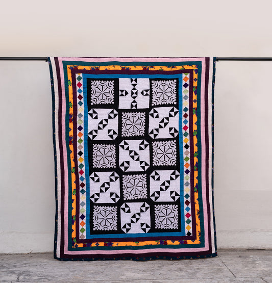 Heritage Medallion Handmade Appliqué Sindhi Ralli Quilt