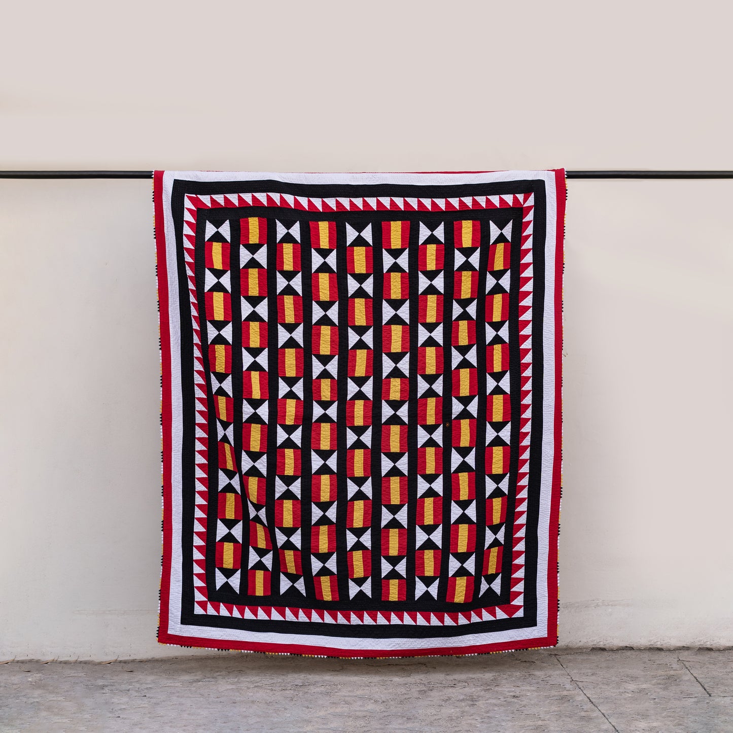 Royal Star Block Reversible Handmade Patchwork Sindhi Ralli Quilt