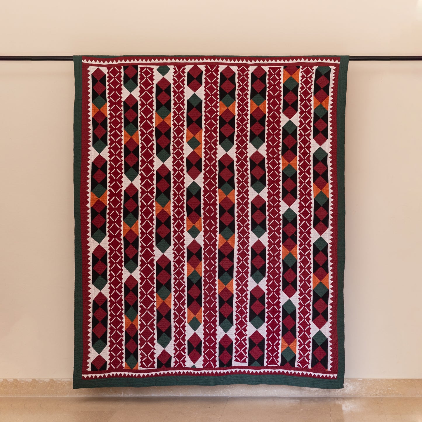 Royal Medallion Reversible Handmade Appliqué Sindhi Ralli Quilt