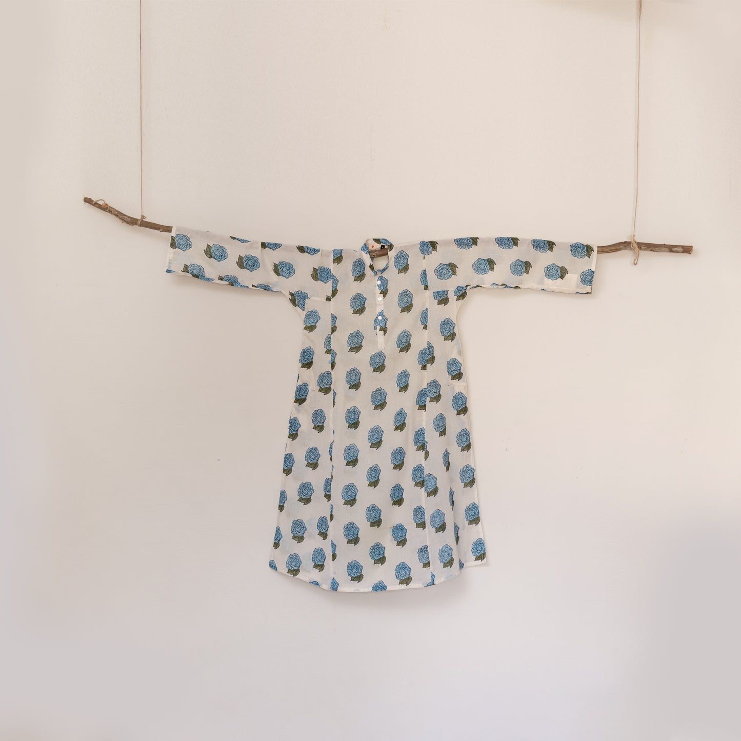 Blue Rose Block Print Kurta