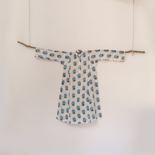 Blue Rose Block Print Kurta