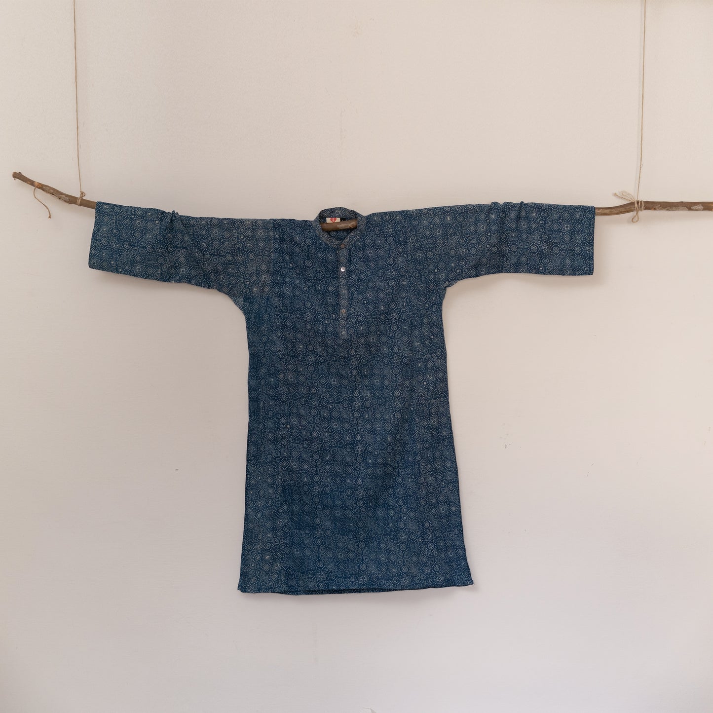 Indigo Ajrak Hand Block Print Kurta | Handmade Cotton Kurta