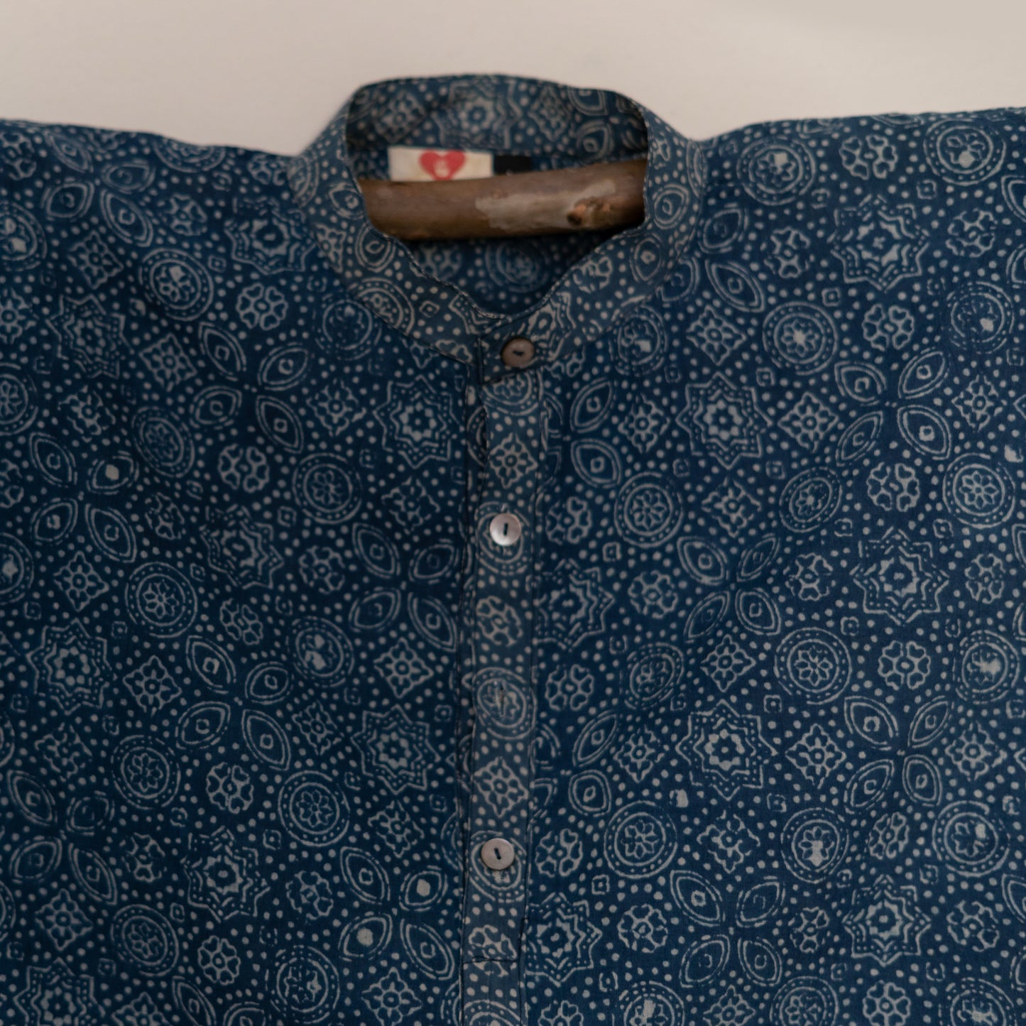 Indigo Ajrak Hand Block Print Kurta | Handmade Cotton Kurta