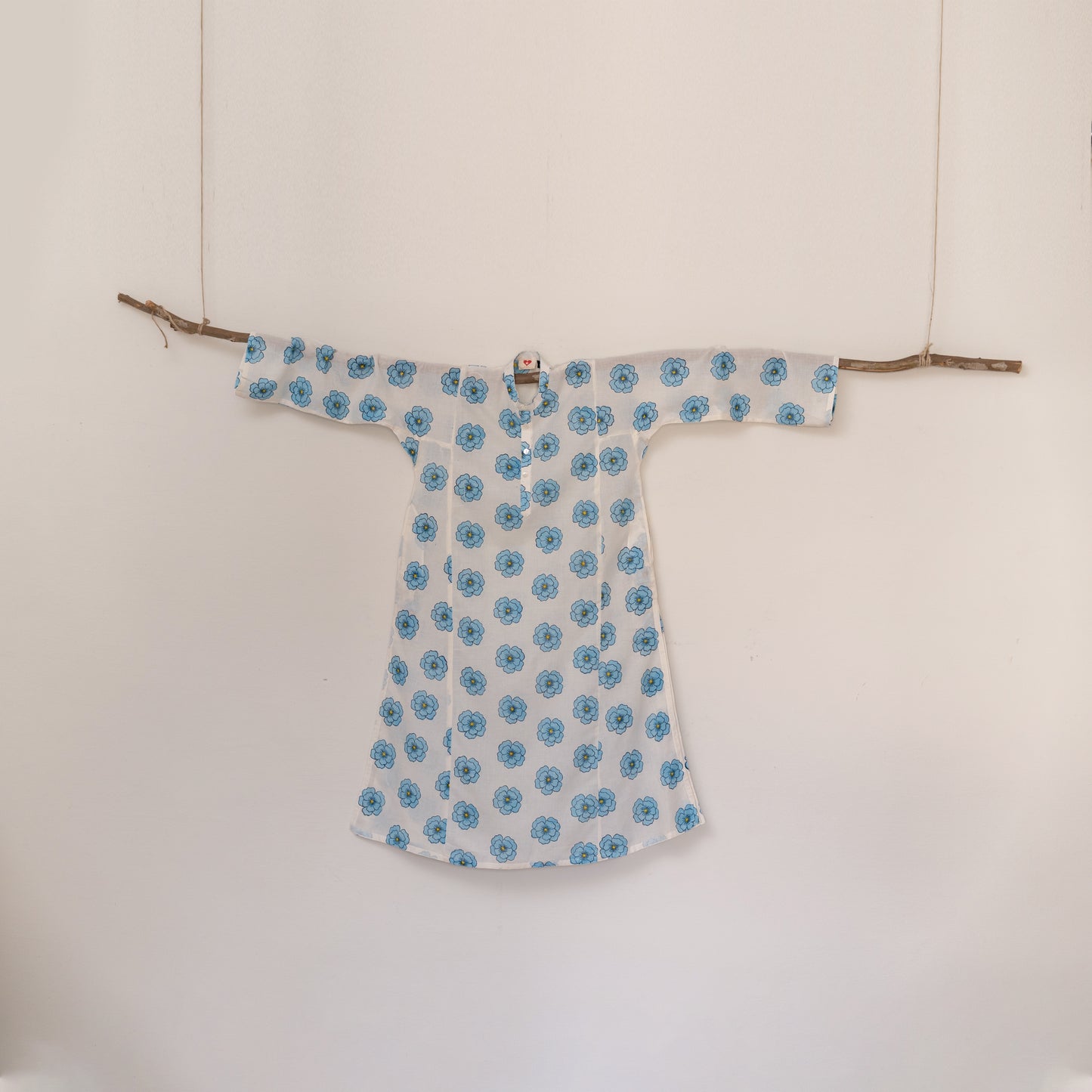 Blue Poppy Block Print Kurta