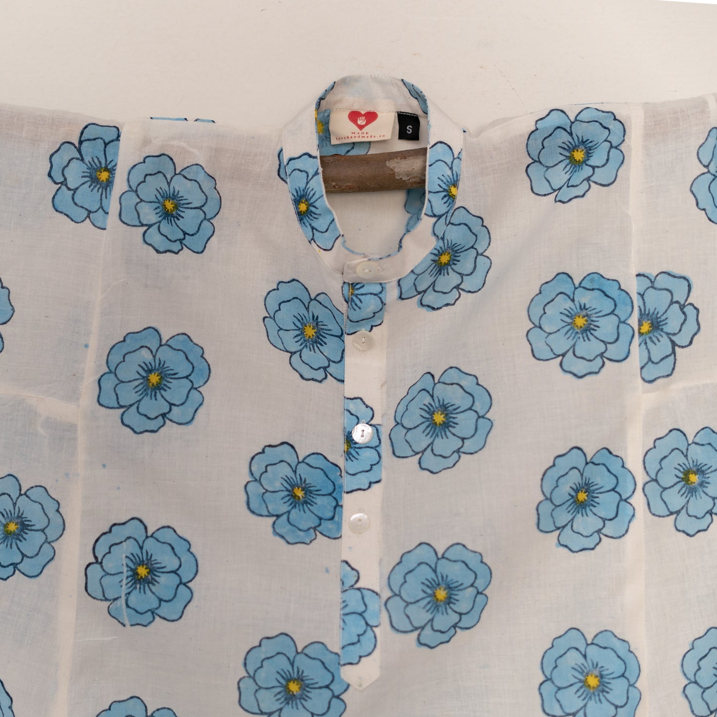 Blue Poppy Block Print Kurta