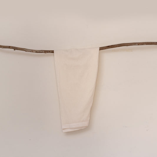 Pure Cotton Off-White Shalwar | Artisan Made