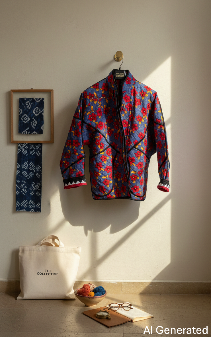 Handmade Ralli Reversible Jacket (Fiery Orange & Red)