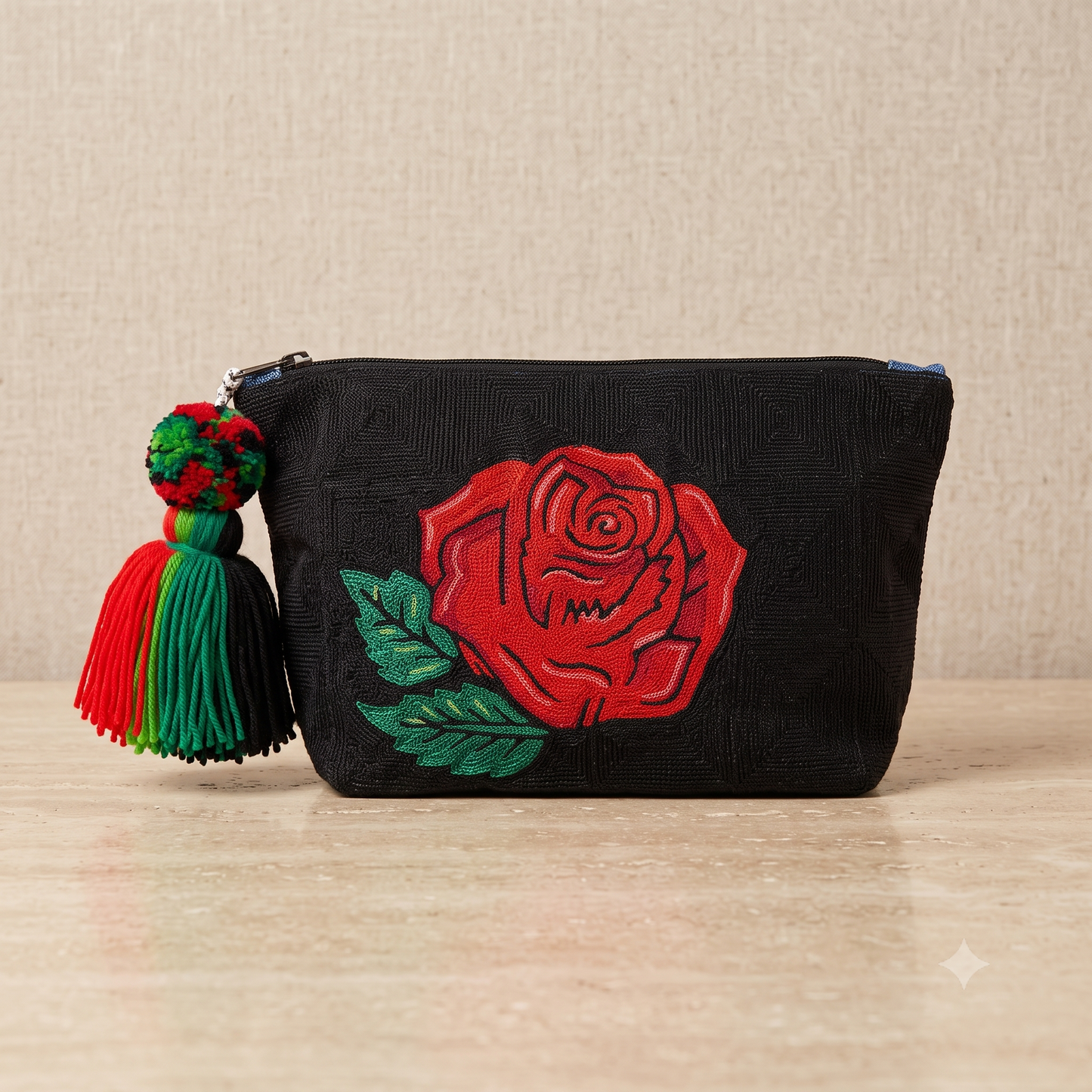 Midnight Rose Hand-Embroidered RC Bag | Handmade By Rural Artisan