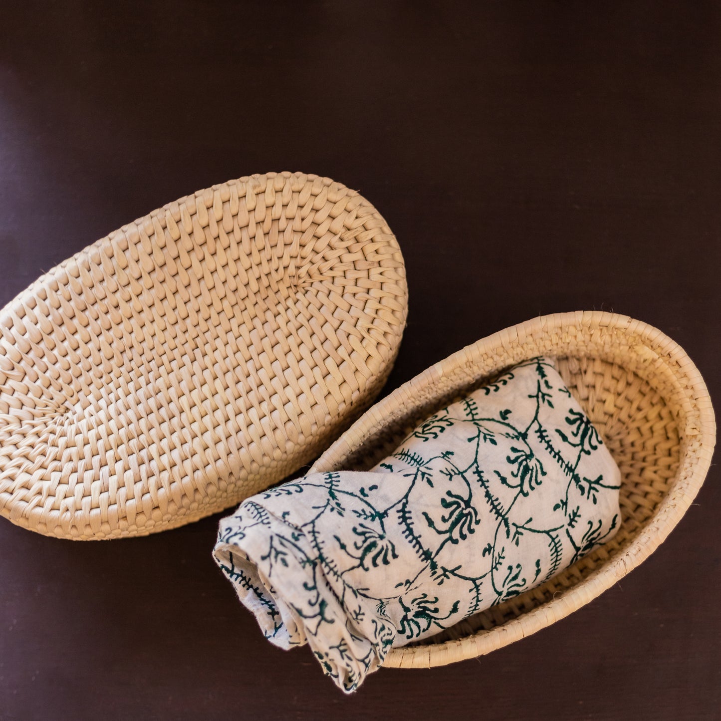 Handwoven Date Palm Oval Baskets– Sustainable Craft from Sindh, Pakistan