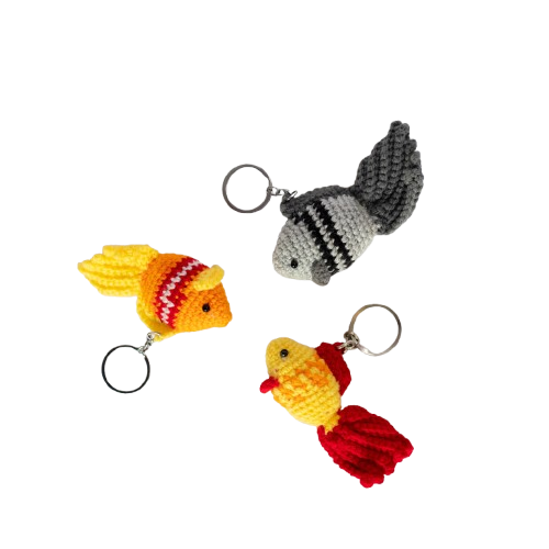Crochet Fish Keychain – Sunny Splash Edition