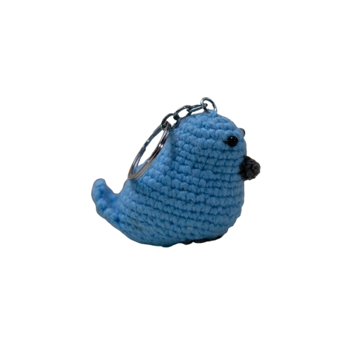 Blue Bird Crochet Keychain