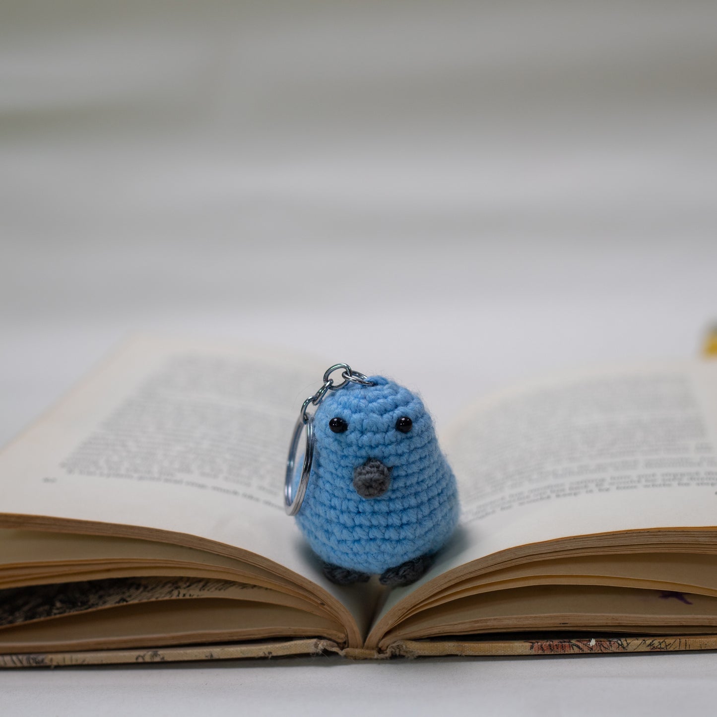 Blue Bird Crochet Keychain