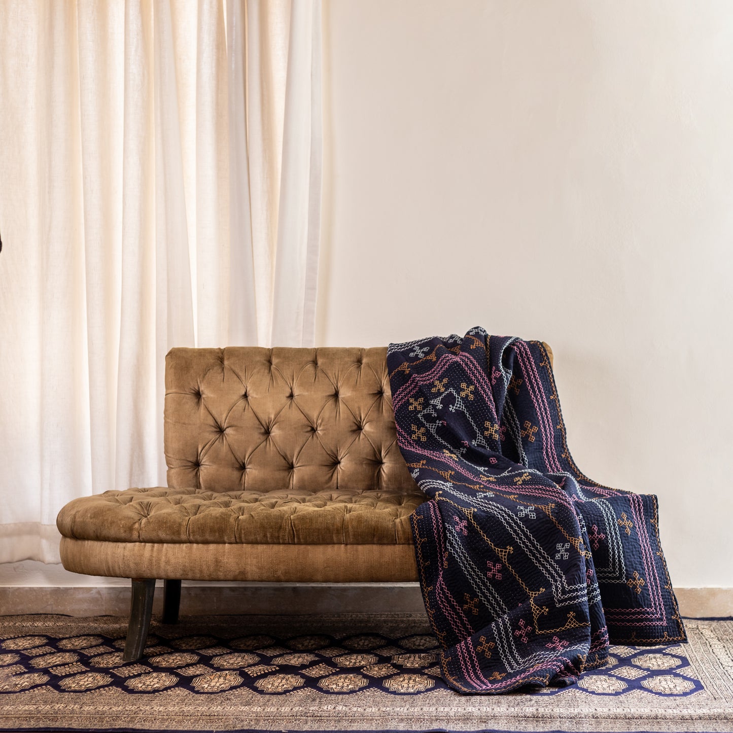 Navy Blue J Rilli Throw