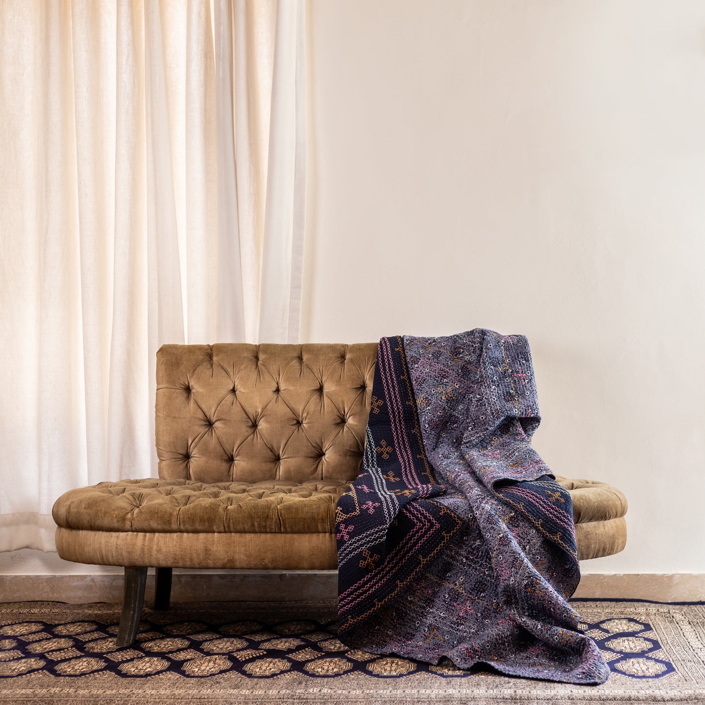 Navy Blue J Rilli Throw