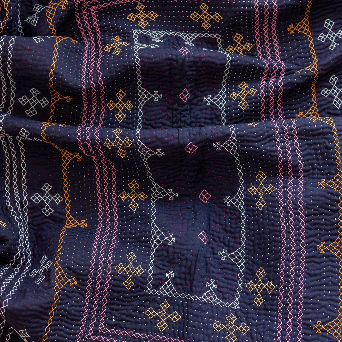 Navy Blue J Rilli Throw