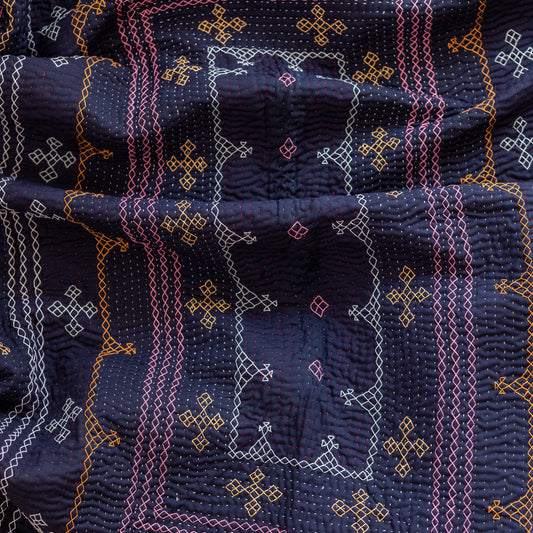 Navy Blue J Rilli Throw