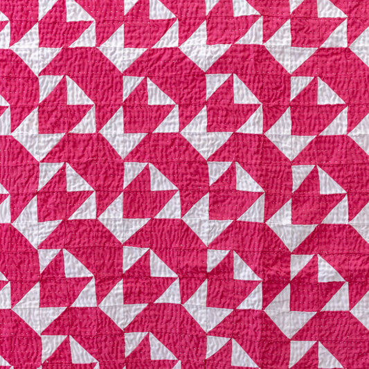 Sail Boat Rilli – Baby Pink & White | Throw Size