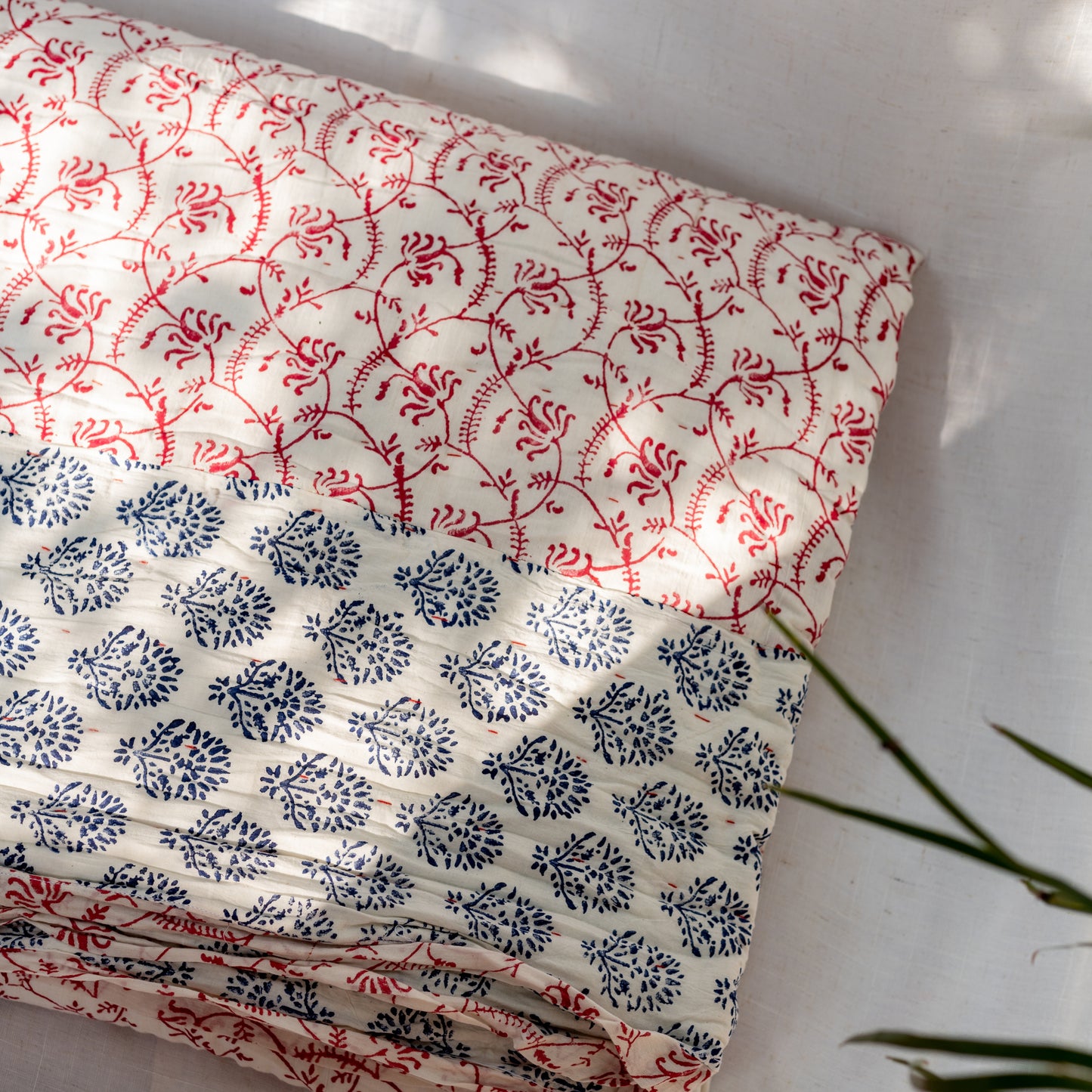 Red & Blue Block Print Dulai