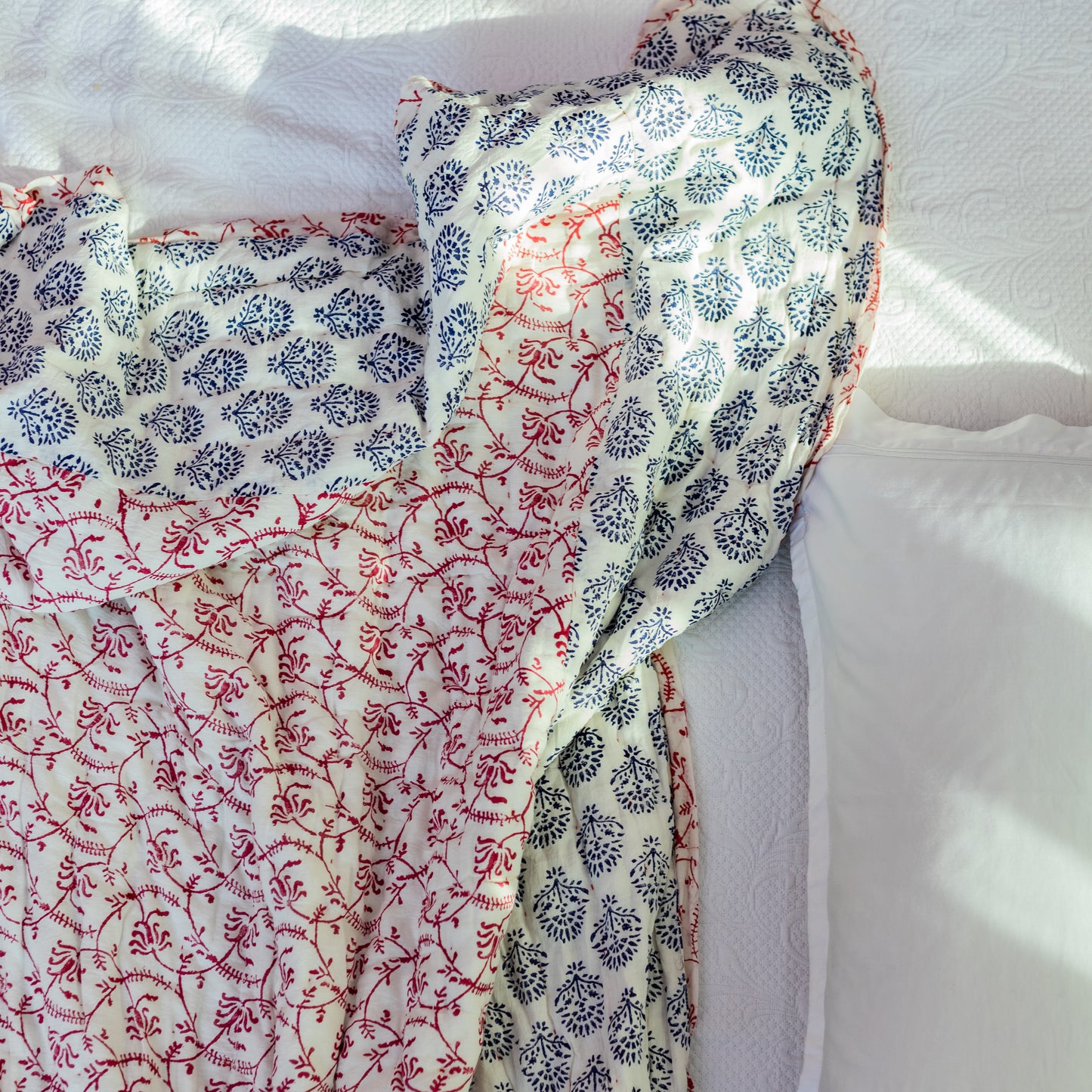 Red & Blue Block Print Dulai