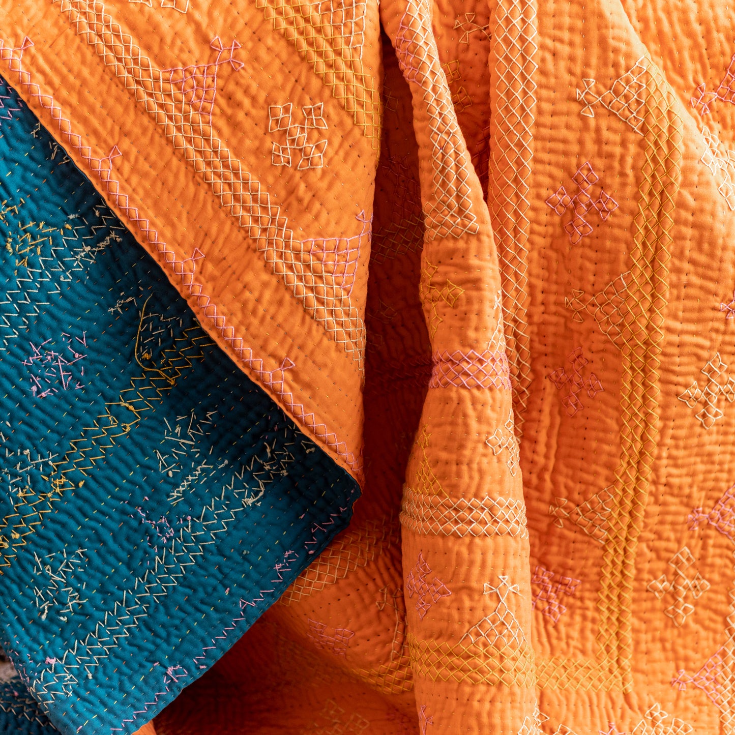 Orange & Teal Rilli – Throw Size