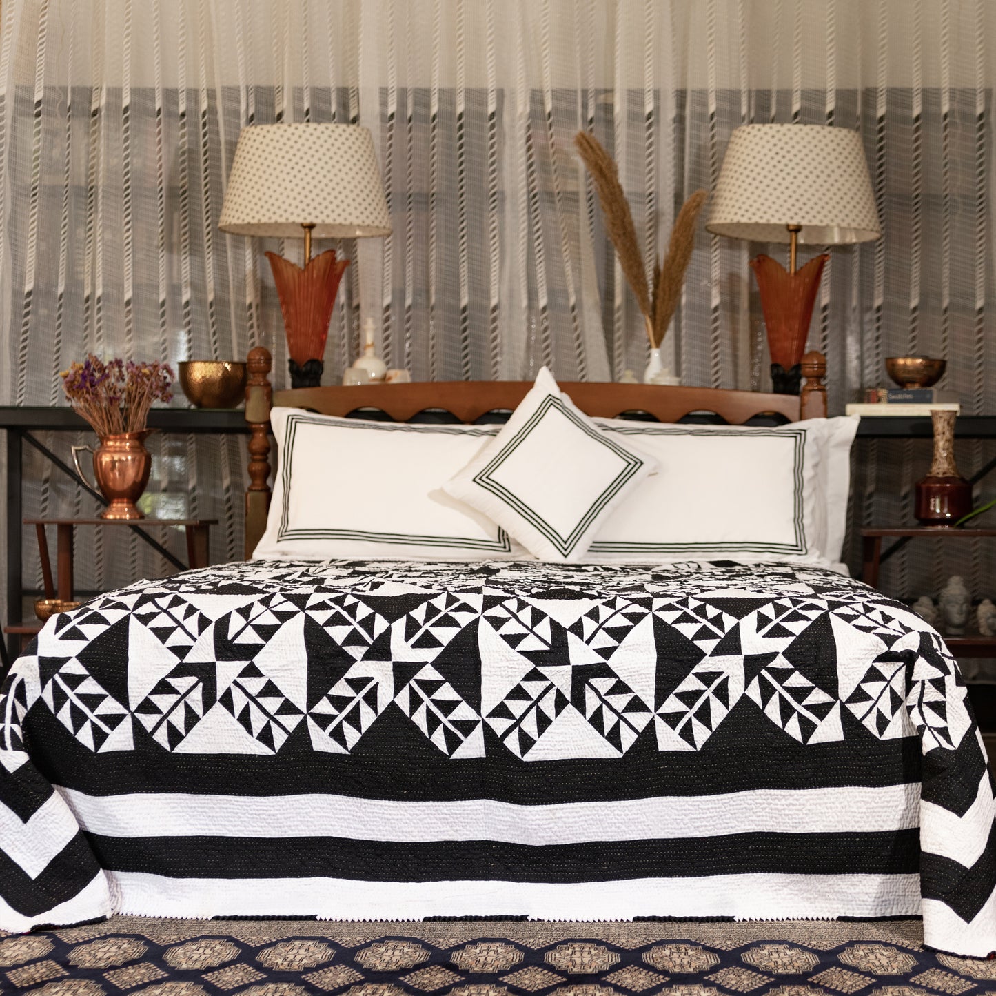 Black & White Patchwork Rilli | Twin Size