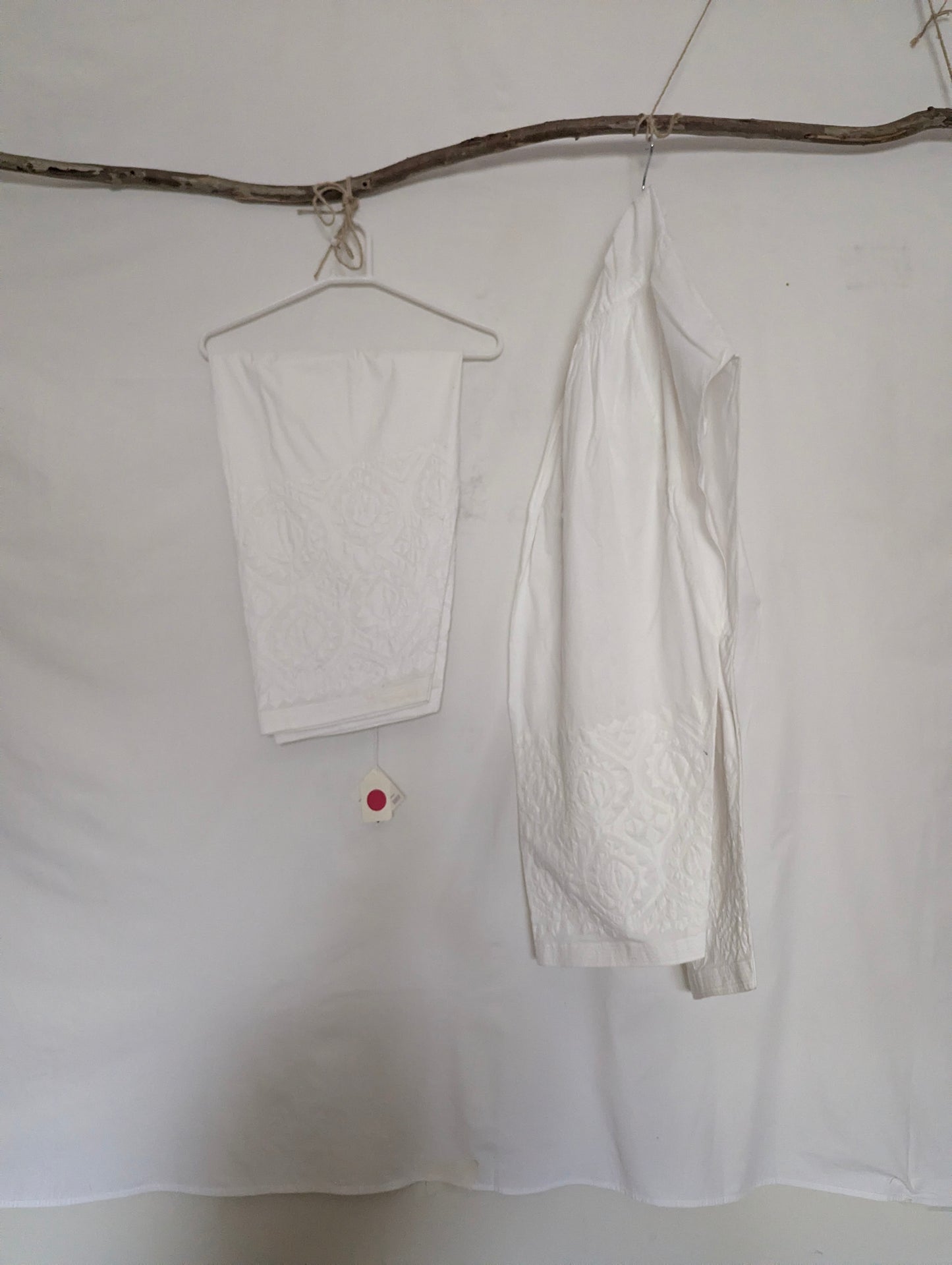 White Applique Shalwar| Artisan Made | Pure Cotton