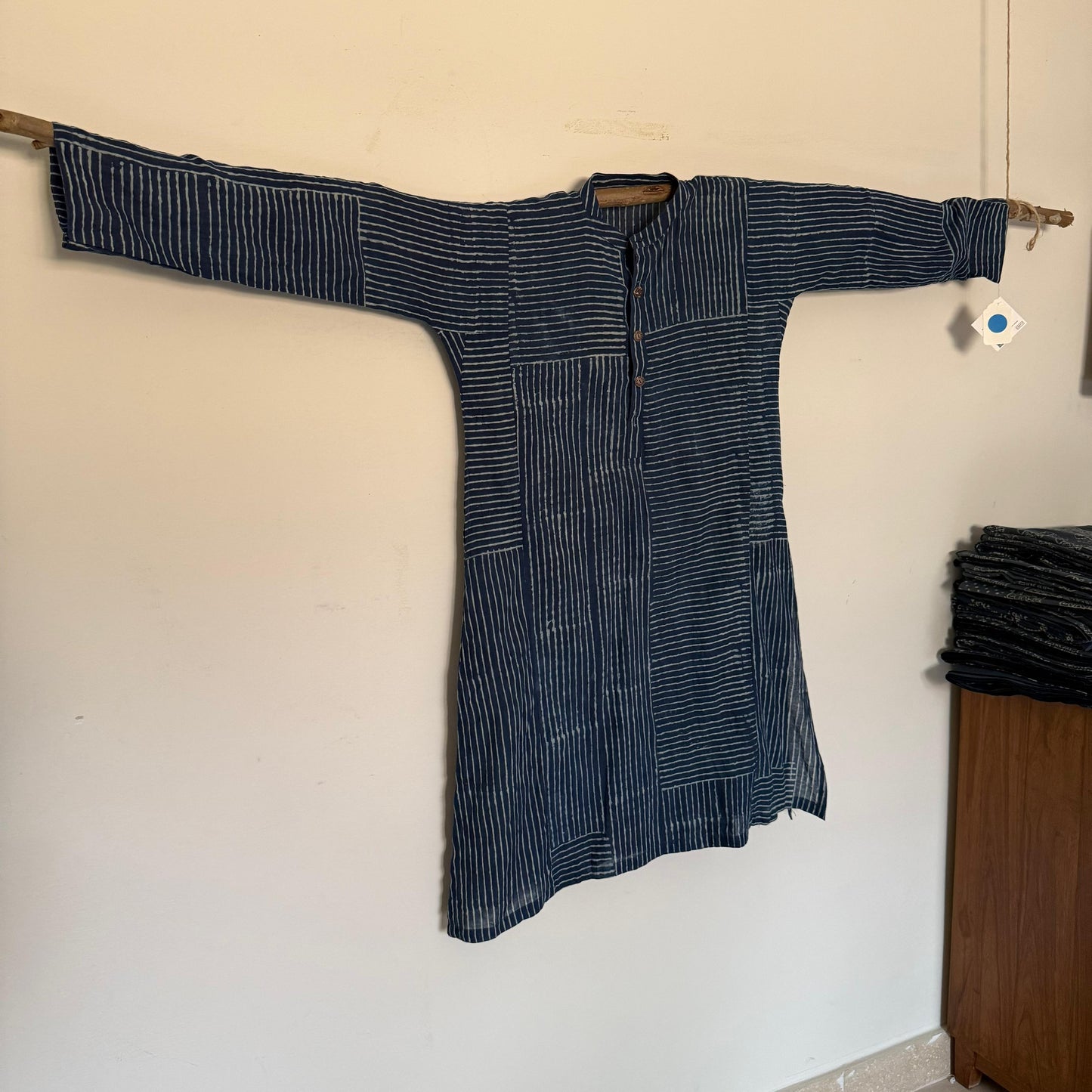 Indigo North South East West Block Print Kurta