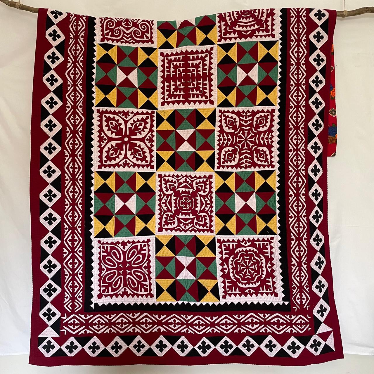 Heritage Medallion Appliqué & Patchwork Sindhi Ralli Quilt