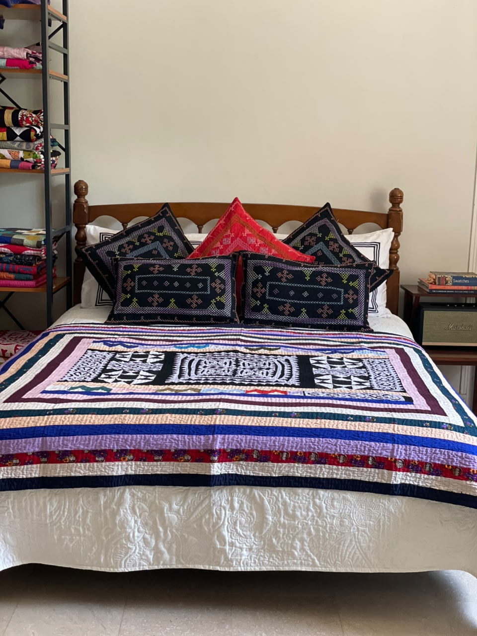 Heritage Medallion Handmade Appliqué Sindhi Ralli Quilt