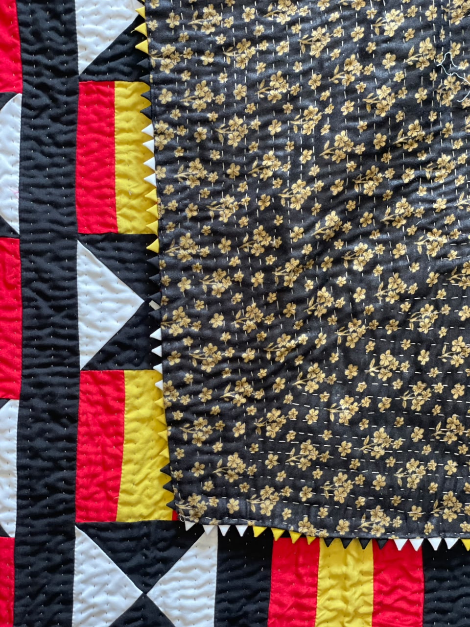 Royal Star Block Reversible Handmade Patchwork Sindhi Ralli Quilt