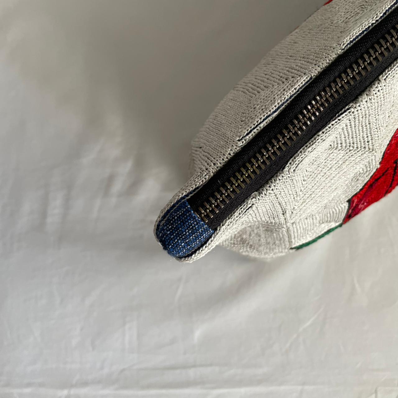 Pearl Rose Hand-Embroidered RC Bag | Handmade By Rural Artisan