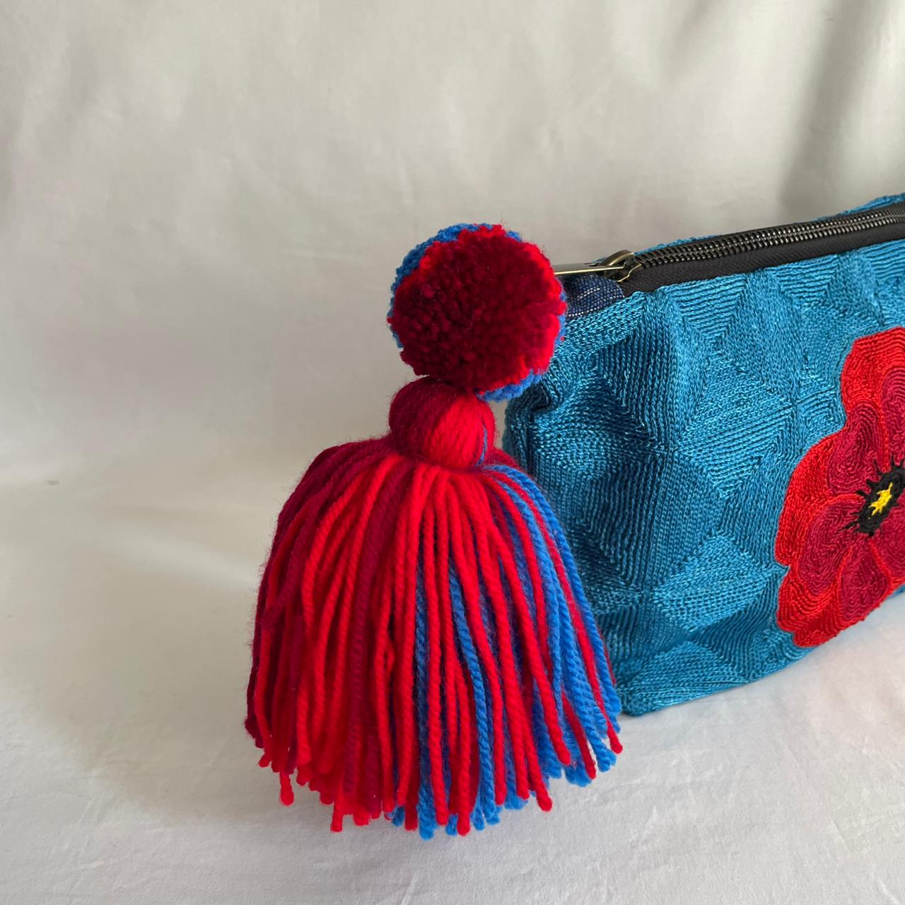 Scarlet Poppy Hand-Embroidered RC Bag| Handmade By Rural Artisan