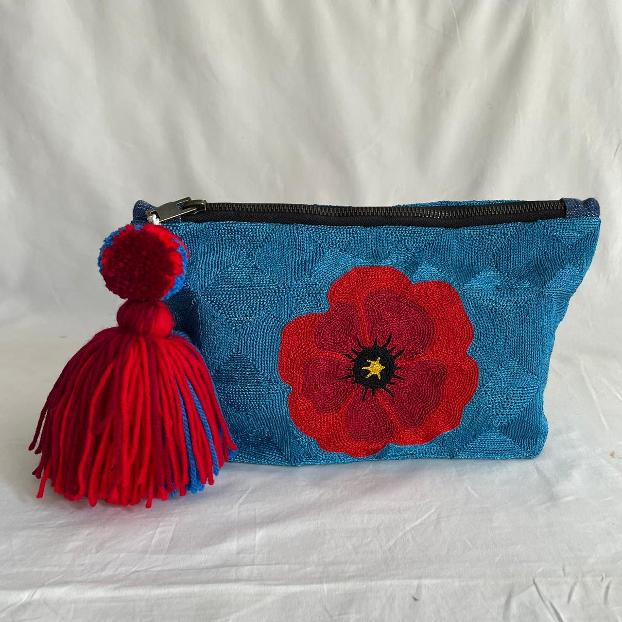 Scarlet Poppy Hand-Embroidered RC Bag| Handmade By Rural Artisan