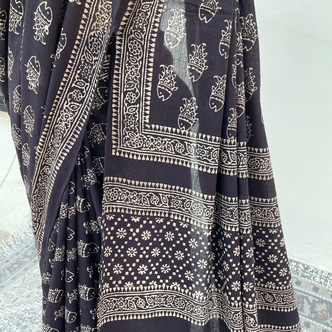 Deep Brown Ajrakh Serenity Saree