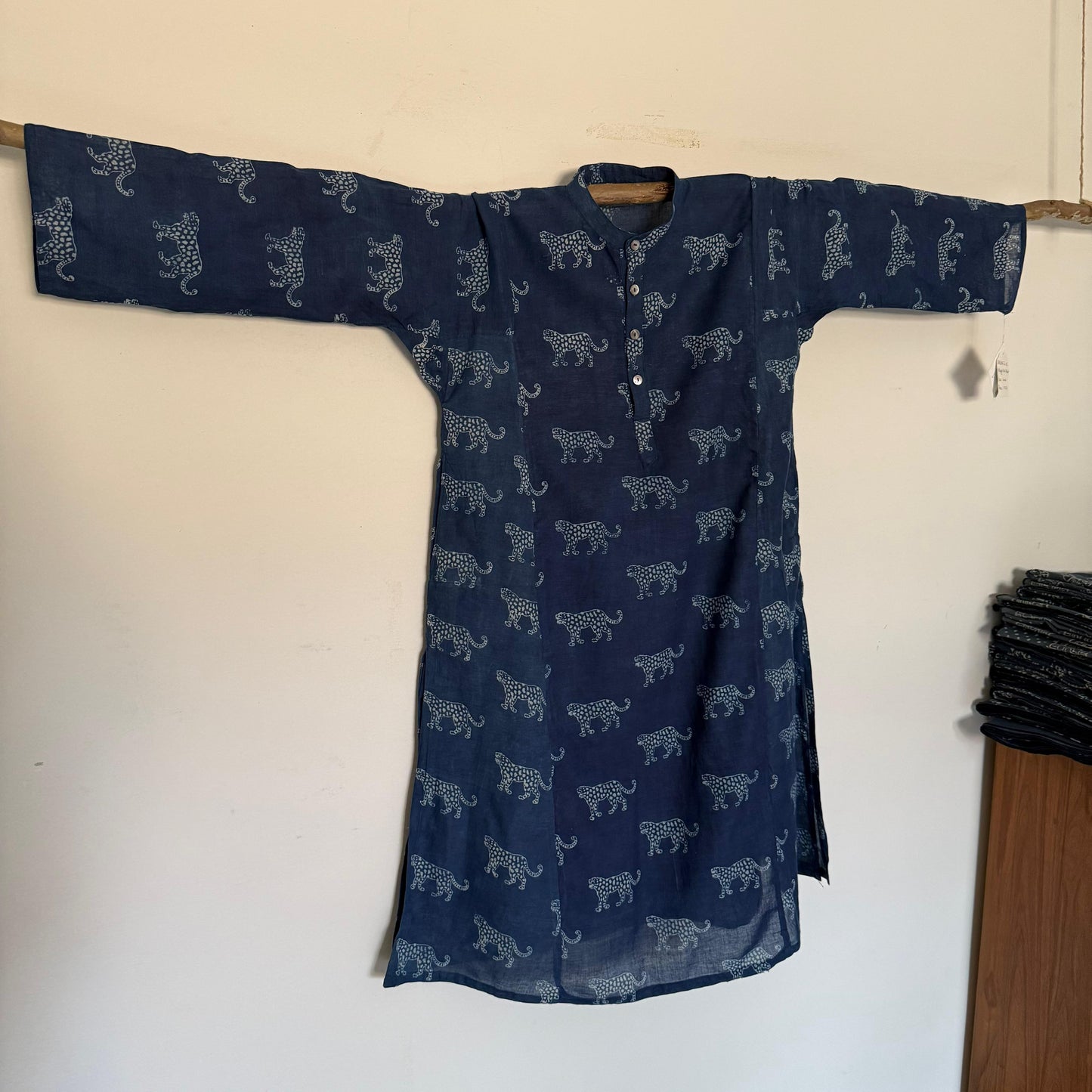 Indigo Leopard Block Print Kurta