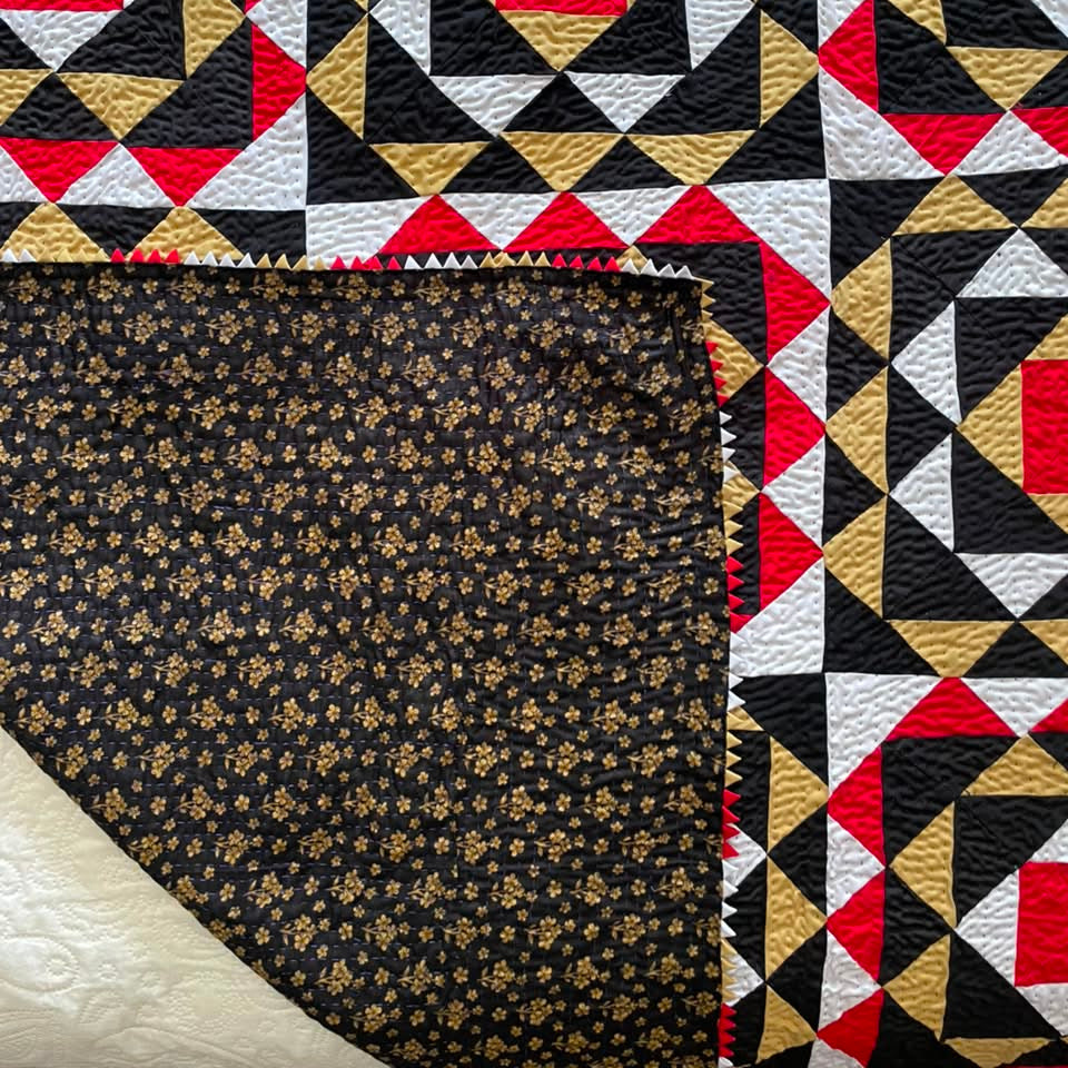 Ruby Star Patchwork Handmade Sindhi Ralli Quilt