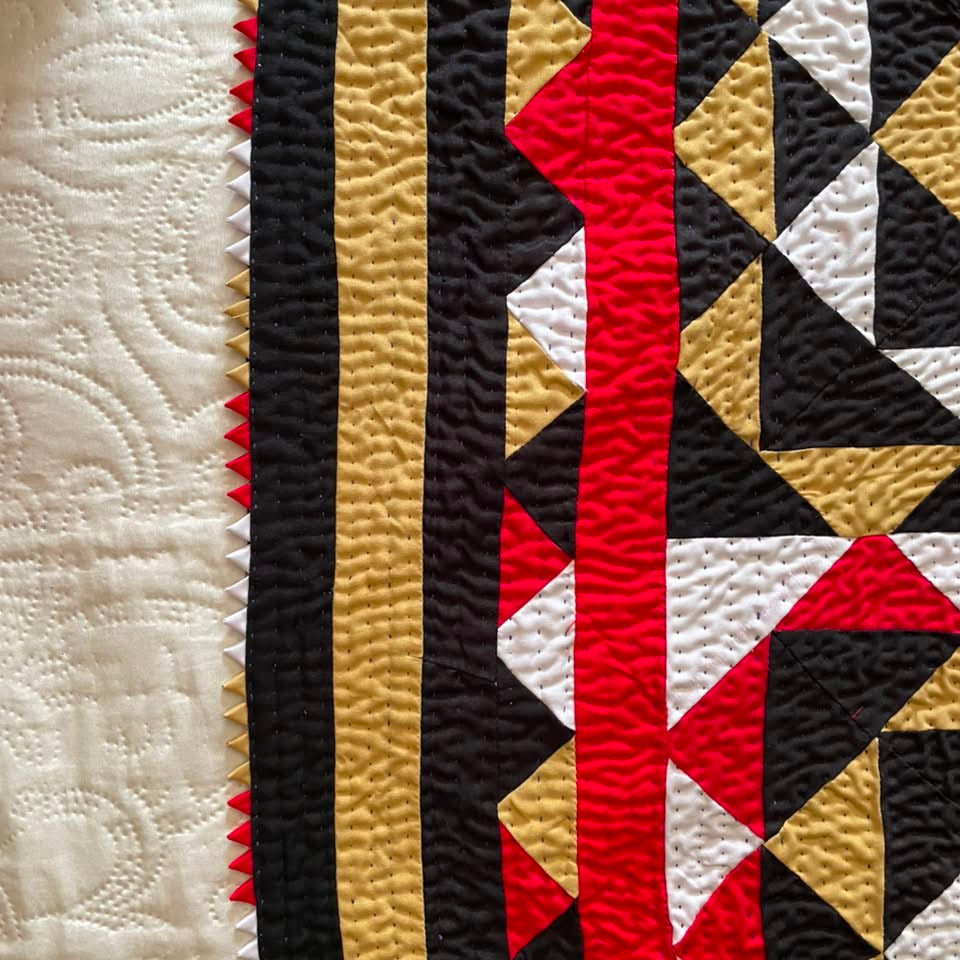 Ruby Star Patchwork Handmade Sindhi Ralli Quilt