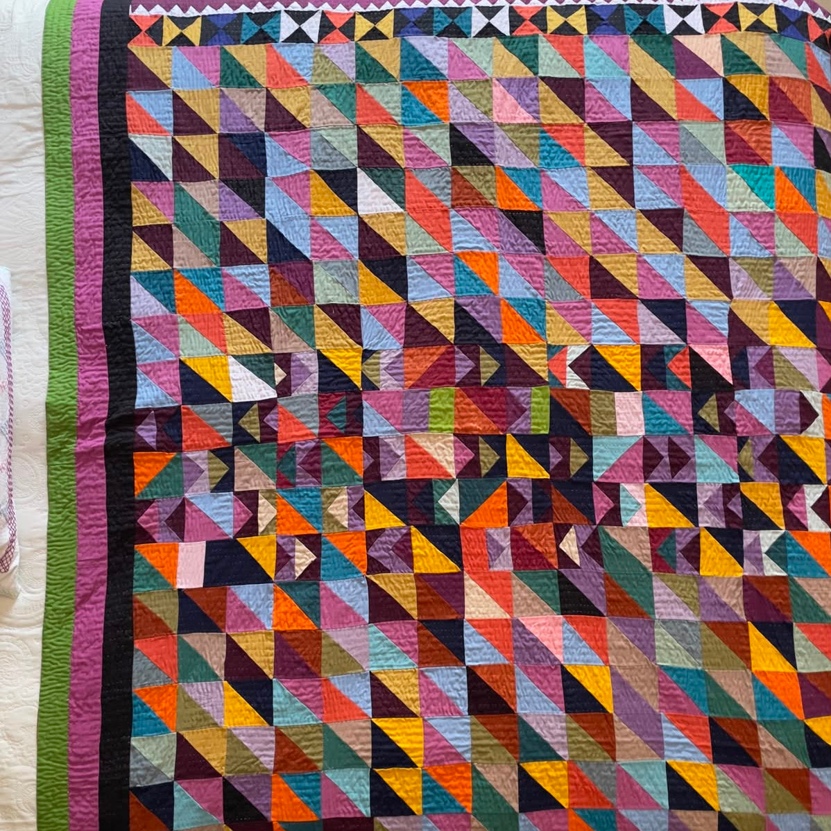 Geometric Mosaic Handmade Patchwork Sindhi Ralli Quilt