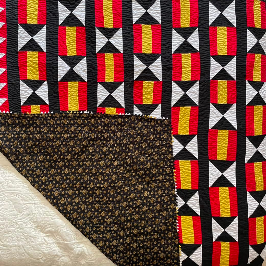 Royal Star Block Reversible Handmade Patchwork Sindhi Ralli Quilt