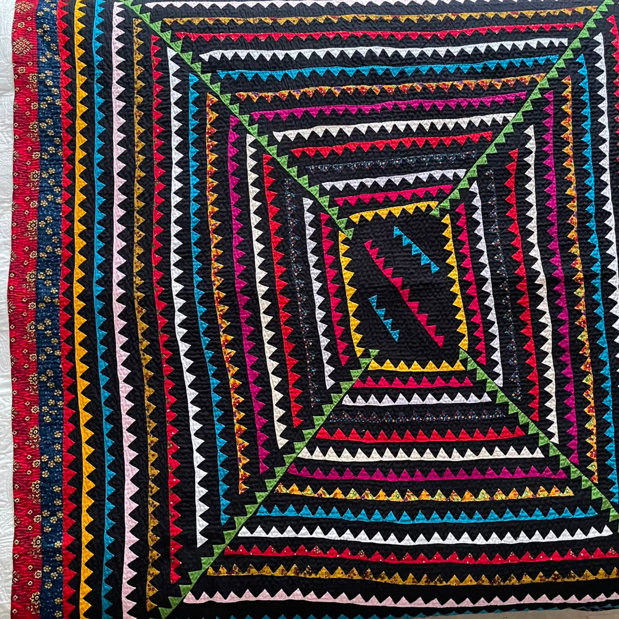 Dragon Teeth Handmade Appliqué Sindhi Ralli Quilt