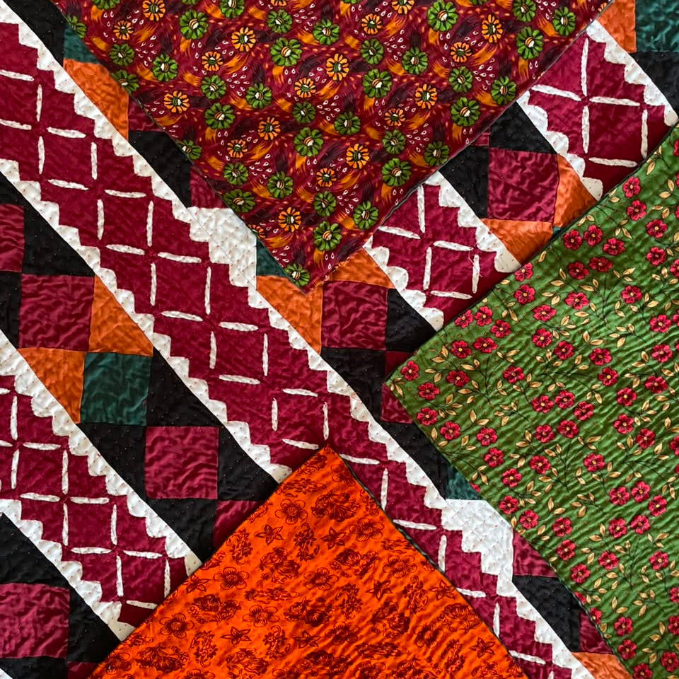 Royal Medallion Reversible Handmade Appliqué Sindhi Ralli Quilt
