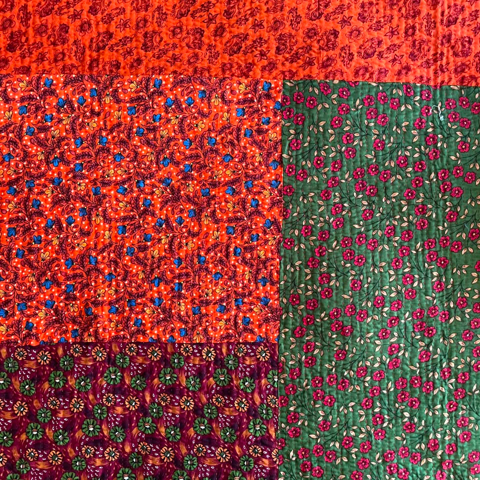 Royal Medallion Reversible Handmade Appliqué Sindhi Ralli Quilt