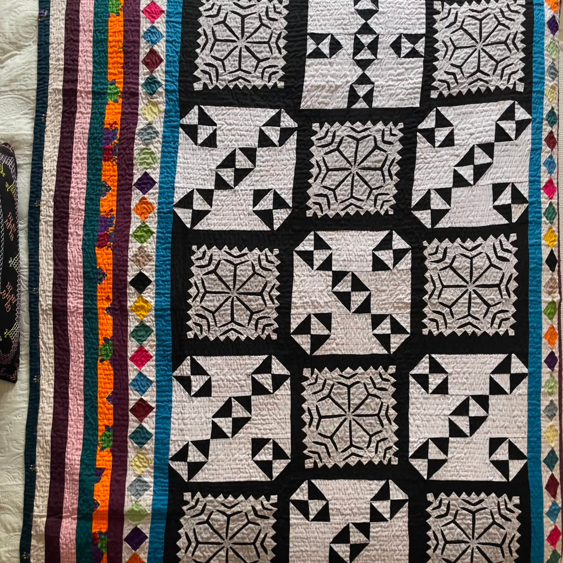 Heritage Medallion Handmade Appliqué Sindhi Ralli Quilt