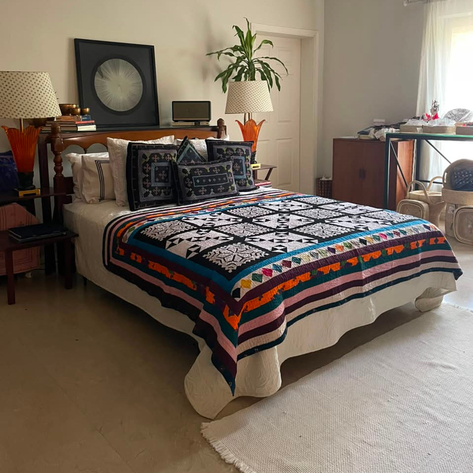 Heritage Medallion Handmade Appliqué Sindhi Ralli Quilt