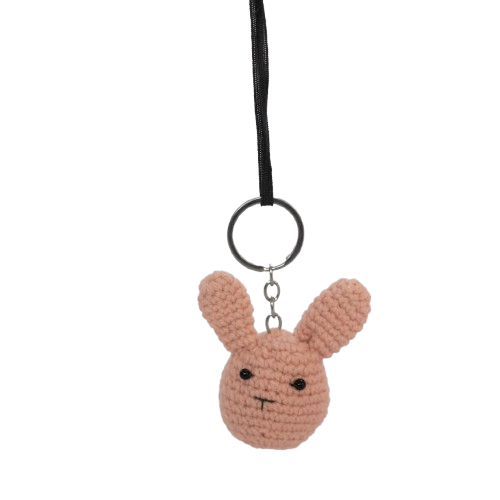 Crochet Bunny Keychain – Peachy Pom Pom Pal