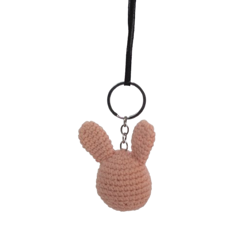 Crochet Bunny Keychain – Peachy Pom Pom Pal