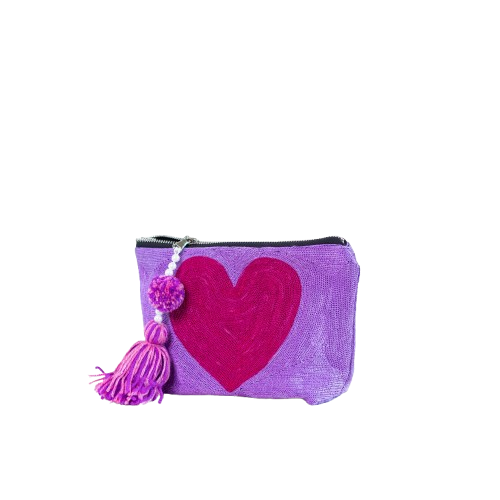 Pink Heart Zip Bag